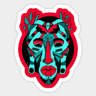 Turqred African Mask 1 Sticker